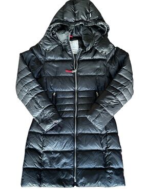 Bogner Fire + Ice Women's Black Quilted Long Puffer Coat with Hood